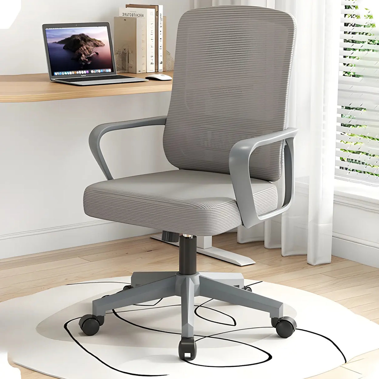 Elegant Ergonomic Mesh Office Chair with Wheels Image - 8