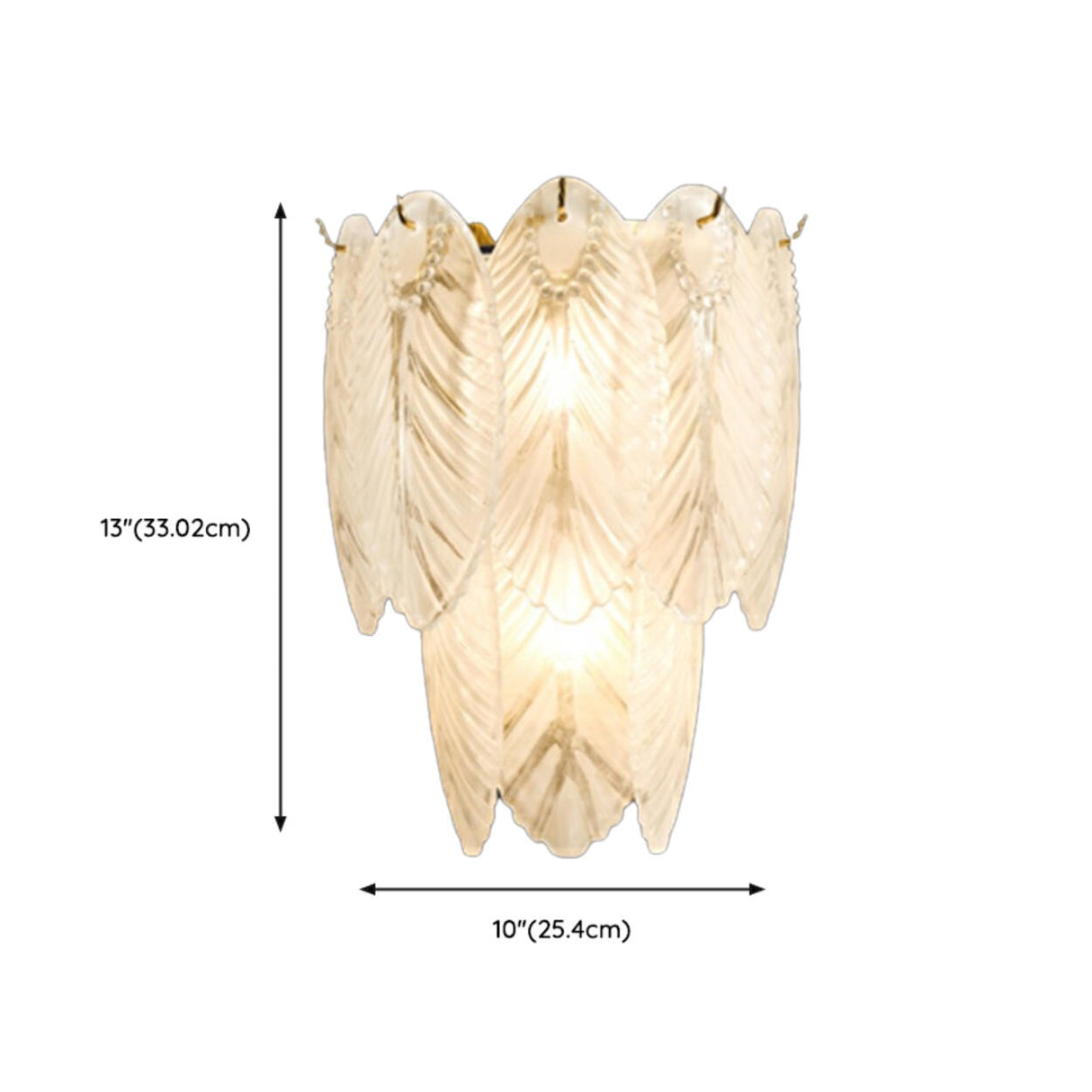 Elegant Feather-Inspired Crystal Wall Sconce 