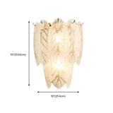 Elegant Feather-Inspired Crystal Wall Sconce #size