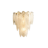 Elegant Feather-Inspired Crystal Wall Sconce Image - 5