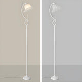 Elegant Floral and Green Metal Stand Floor Lamp Image - 21