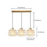 Elegant Floral Cylinder Clear Glass Pendant Light Bedroom Image - 16