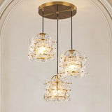 Elegant Floral Cylinder Clear Glass Pendant Light Bedroom Image - 4