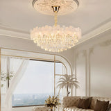 Elegant Floral Living Room Crystal Chandelier Image - 1
