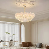 Elegant Floral Living Room Crystal Chandelier Image - 11