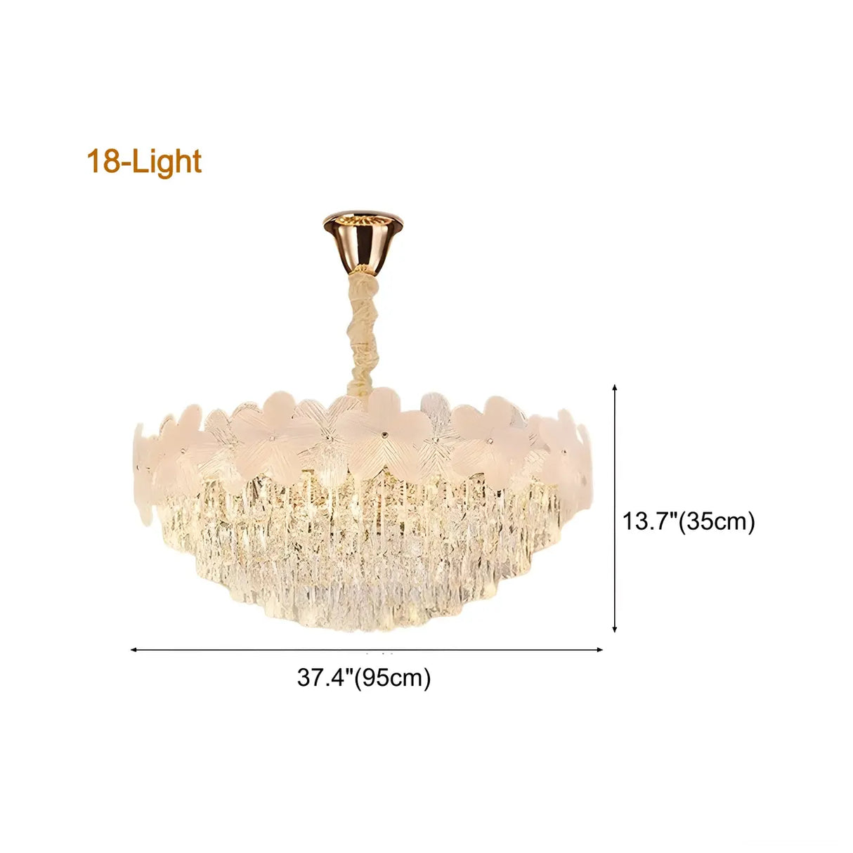 Elegant Floral Living Room Crystal Chandelier Image - 15