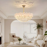Elegant Floral Living Room Crystal Chandelier Image - 4