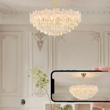 Elegant Floral Living Room Crystal Chandelier Image - 9