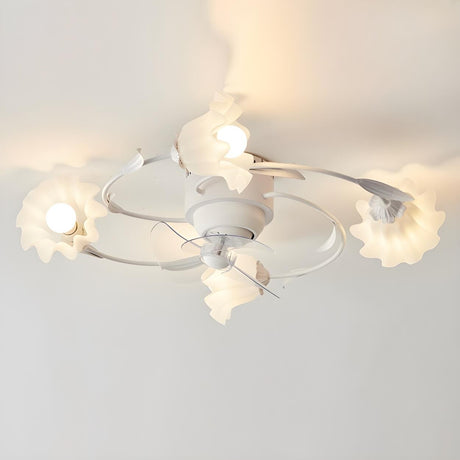 Elegant Floral Organic Ceiling Fan with Multi Lights Image - 2
