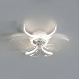 Elegant Flower Clear Blade Ceiling Fan with LED Light Image - 15