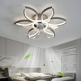 Elegant Flower Clear Blade Ceiling Fan with LED Light Image - 3