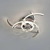 Elegant Flower Clear Blade Ceiling Fan with LED Light Image - 5