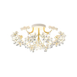 Elegant Flower Crystal Semi-Flush Mount Light 7-Light Image - 5
