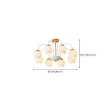 Elegant Flower Semi-Flush Mount Ceiling Light 3-Light Image - 20