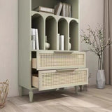 Elegant French Arched Double Drawers Display Bookcase Image - 10