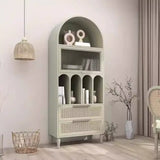 Elegant French Arched Double Drawers Display Bookcase Image - 2