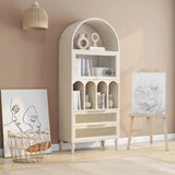 Elegant French Arched Double Drawers Display Bookcase Image - 3