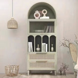 Elegant French Arched Double Drawers Display Bookcase Image - 4
