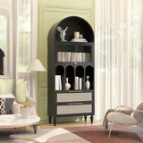 Elegant French Arched Double Drawers Display Bookcase Image - 7