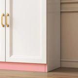 Elegant French White Arched Glass Door Storage Bookcase Image - 12