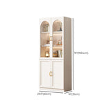 Elegant French White Arched Glass Door Storage Bookcase #size