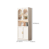 Elegant French White Arched Glass Door Storage Bookcase Image - 17