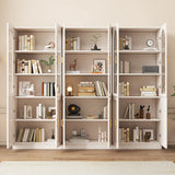 Elegant French White Arched Glass Door Storage Bookcase Image - 8
