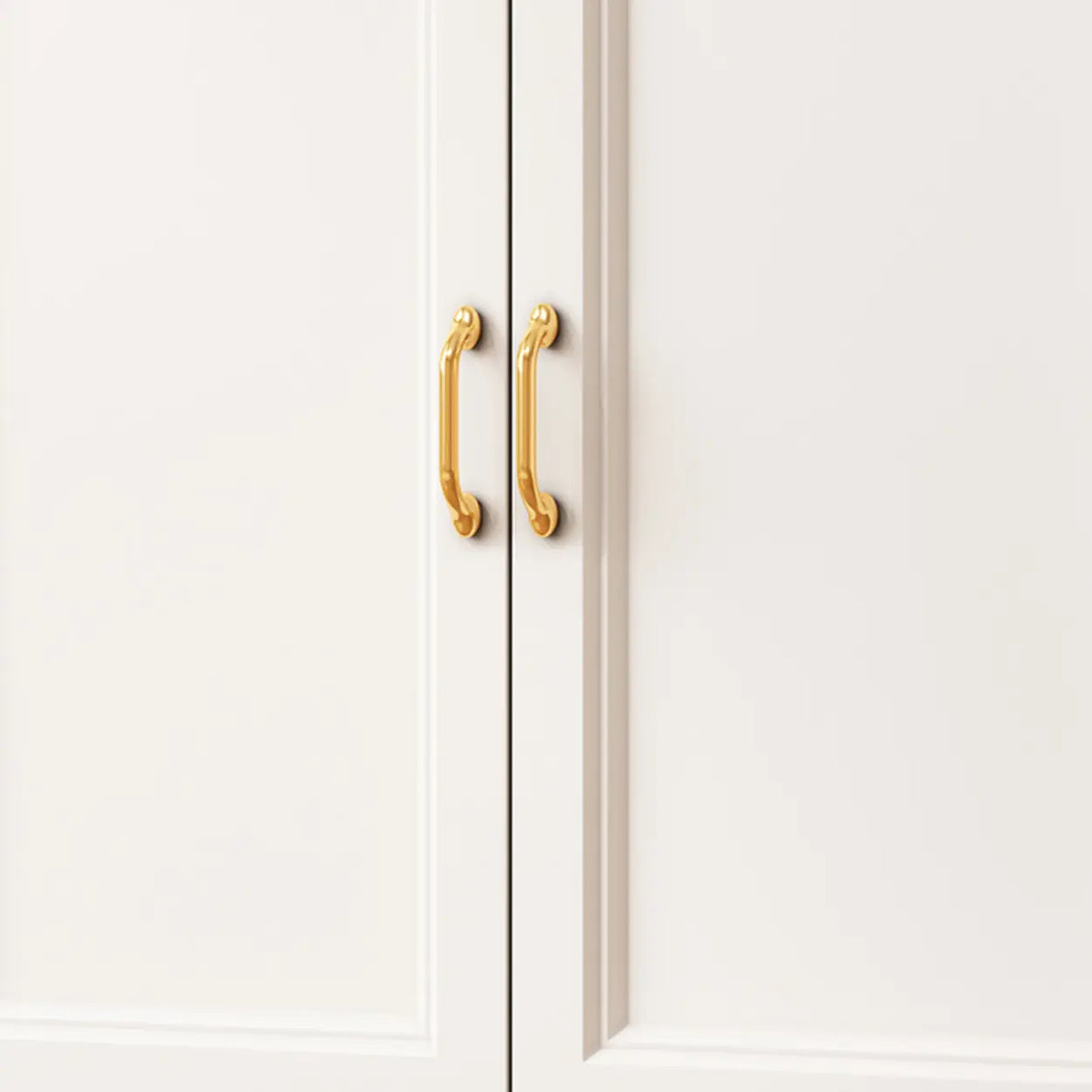 Elegant French White Arched Glass Door Storage Bookcase Image - 9