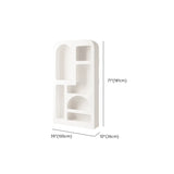 Elegant French White Geometric Wood Display Bookcase Image - 13