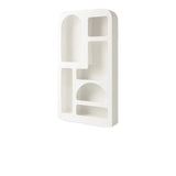 Elegant French White Geometric Wood Display Bookcase Image - 7