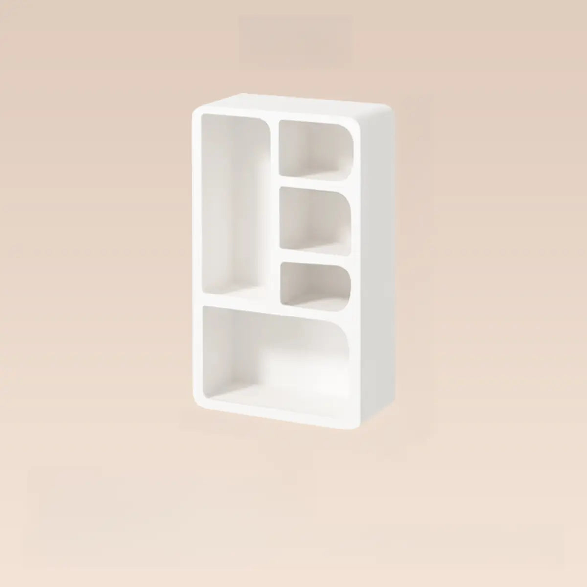Elegant French White Geometric Wood Display Bookcase Image - 2