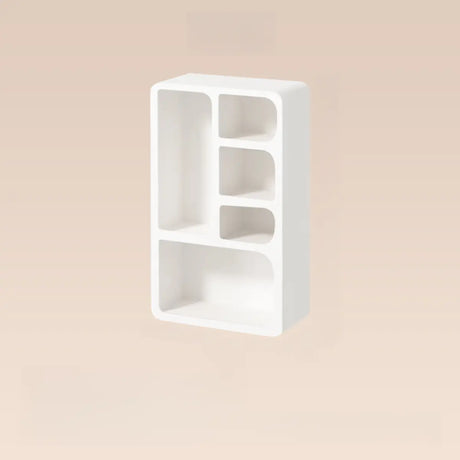 Elegant French White Geometric Wood Display Bookcase Image - 2