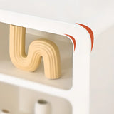 Elegant French White Geometric Wood Display Bookcase Image - 8