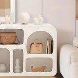 Elegant French White Geometric Wood Display Bookcase Image - 10