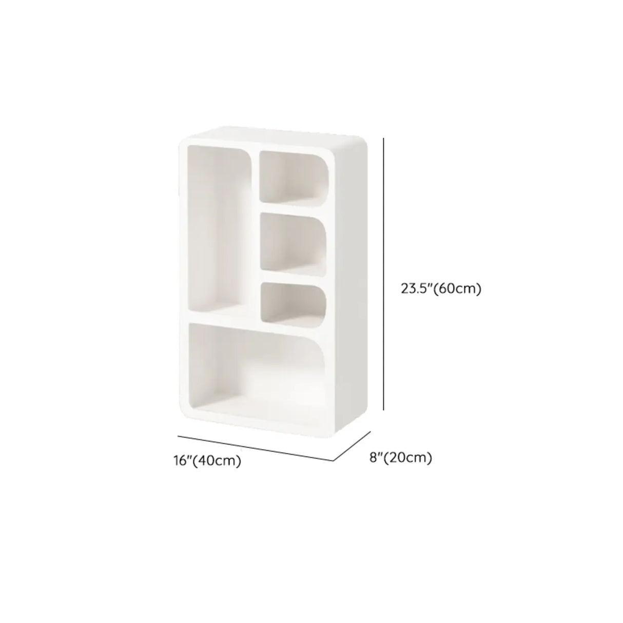 Elegant French White Geometric Wood Display Bookcase Image - 12