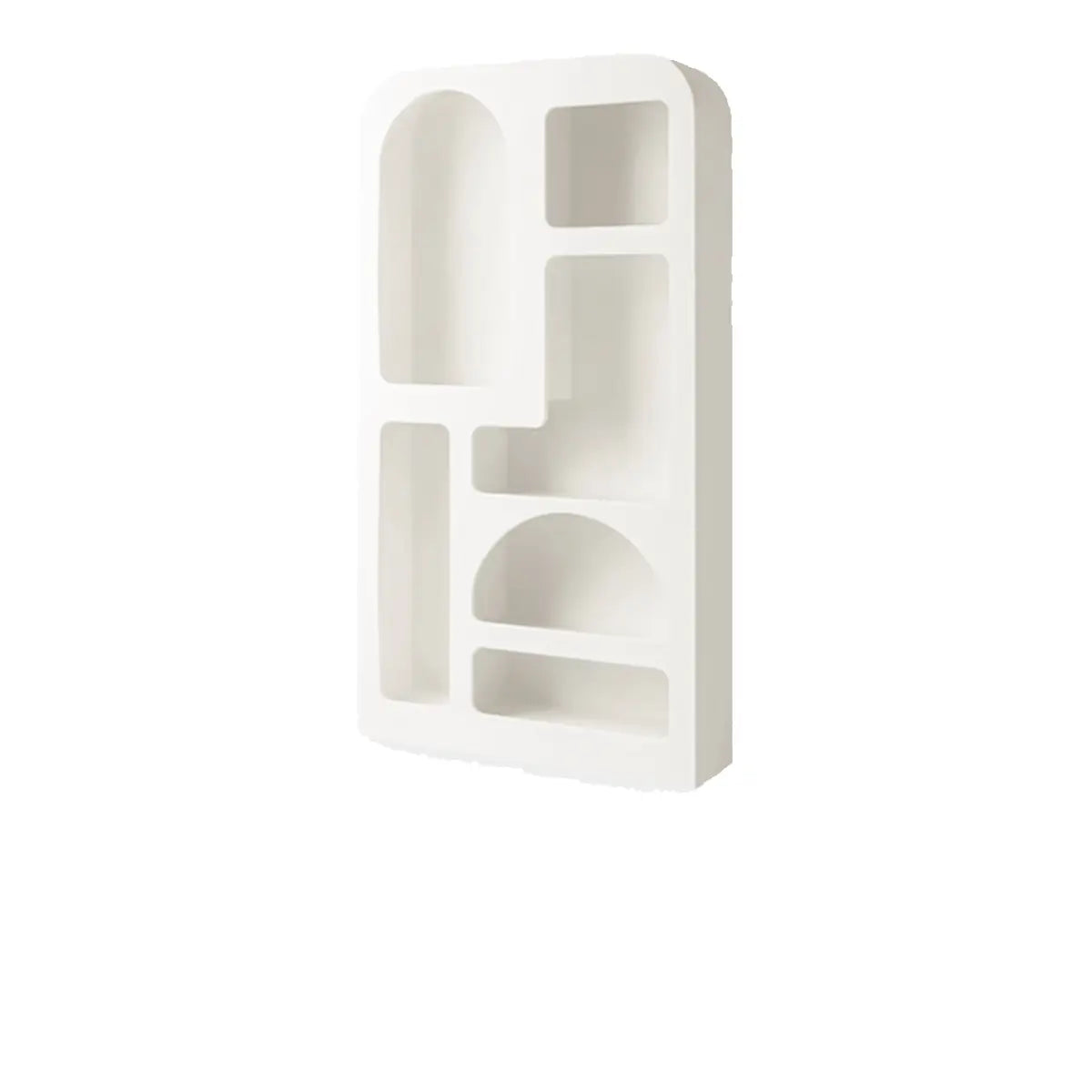 Elegant French White Geometric Wood Display Bookcase Image - 7