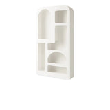 Elegant French White Geometric Wood Display Bookcase Image - 7