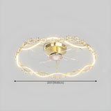 Elegant Garland Circle Flush Ceiling Fan with Light #size