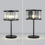 Elegant Geometric Crystal Black Bedroom Table Lamp Image - 12