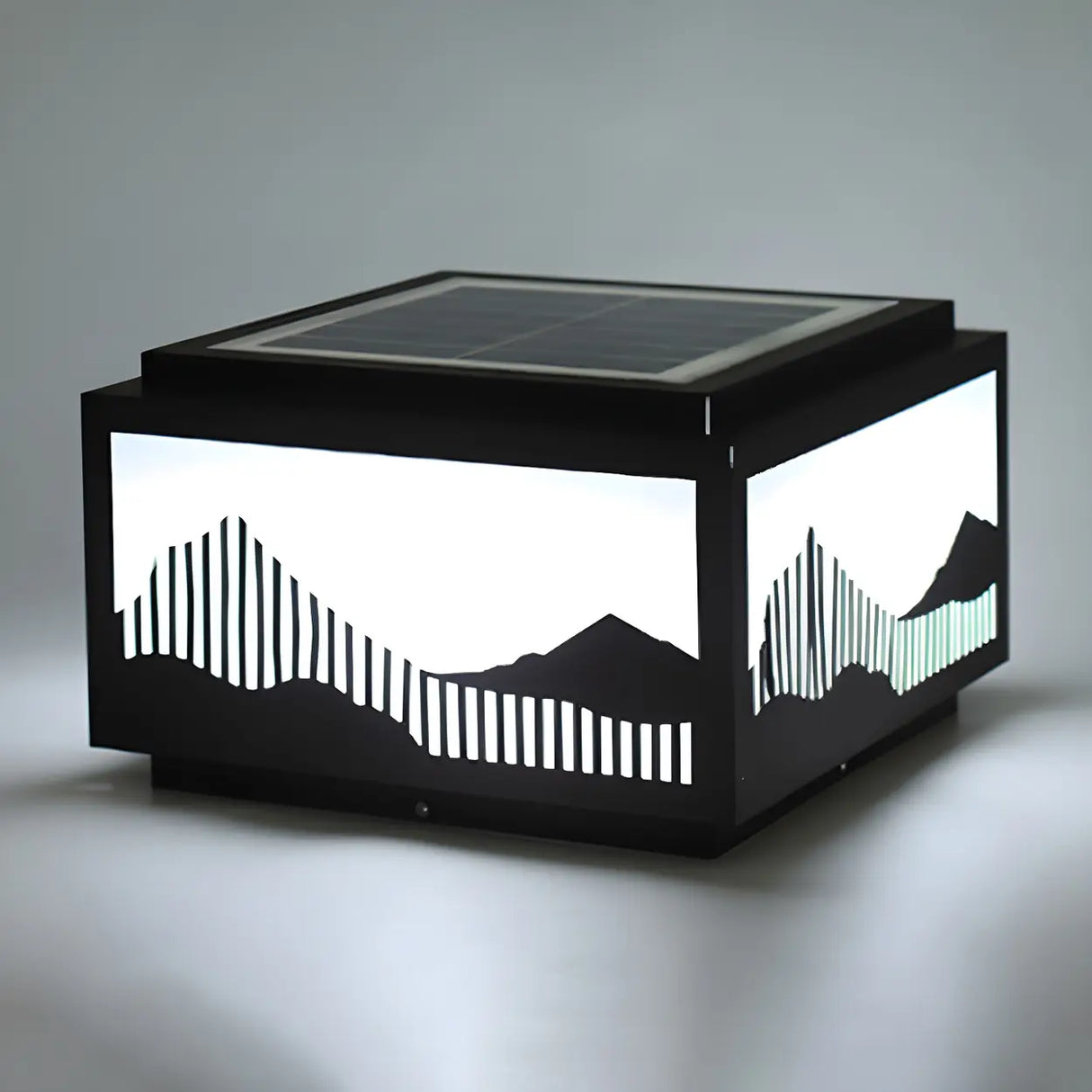 Elegant Geometric Metal Outdoor Landscape Table Lamp Image - 7