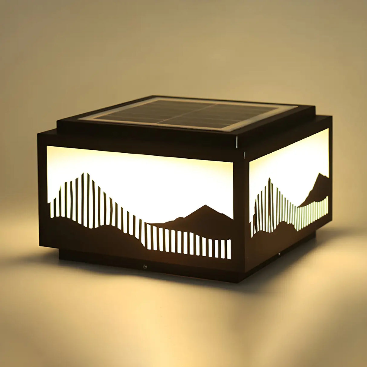 Elegant Geometric Metal Outdoor Landscape Table Lamp Image - 8