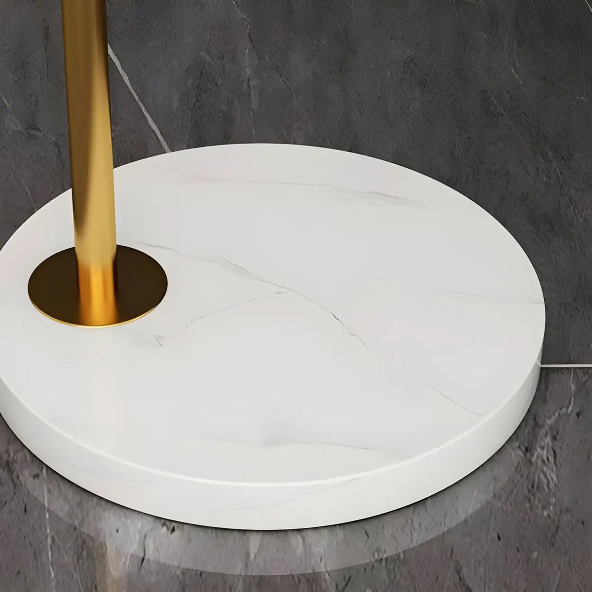 Elegant Glass Globe Gold Arc Metal LED Floor Lamp Image - 7