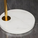 Elegant Glass Globe Gold Arc Metal LED Floor Lamp Image - 7