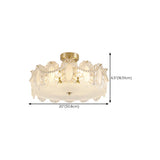 Elegant Glass Shell Semi-Flush Mount Light Living Room Image - 24