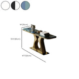 Elegant Gold Base Marble Rectangular Console Table Image - 12