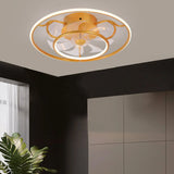 Elegant Gold Circular Ceiling Fan with Dimmable Light Image - 14