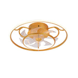 Elegant Gold Circular Ceiling Fan with Dimmable Light Image - 5