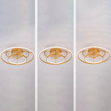 Elegant Gold Circular Ceiling Fan with Dimmable Light Image - 8