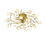 Elegant Gold Floral LED Semi-Flush Mount Ceiling Light Image - 5