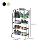 Elegant Gold Metal Floor Shoe Rack 4-Tier Storage Shelf #size